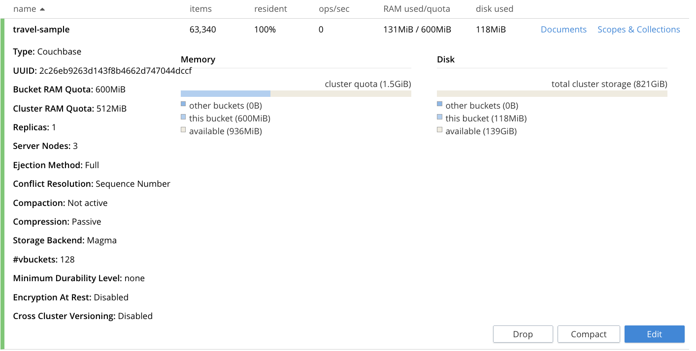 Edit a Bucket Couchbase Docs