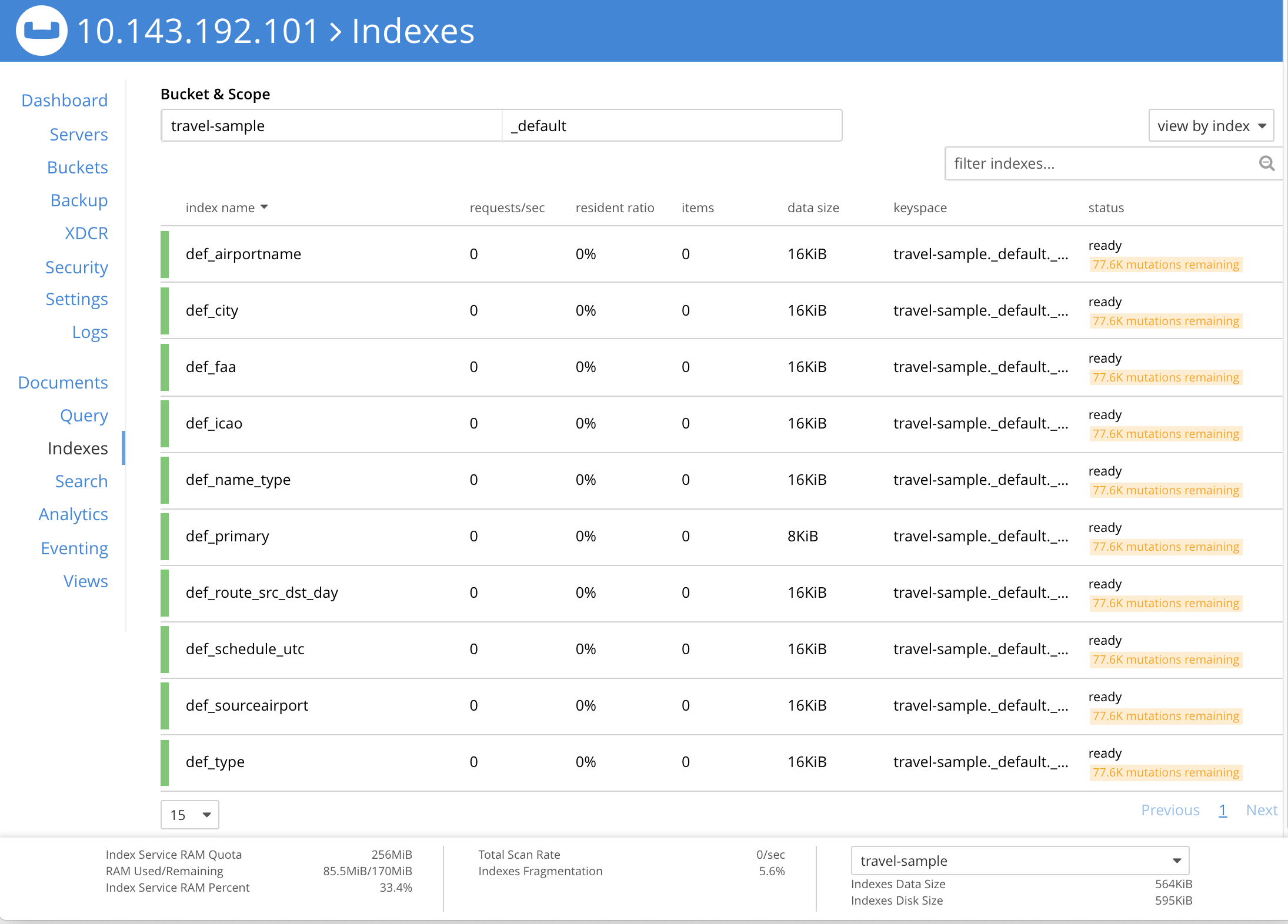 Couchbase  Console Couchbase Docs