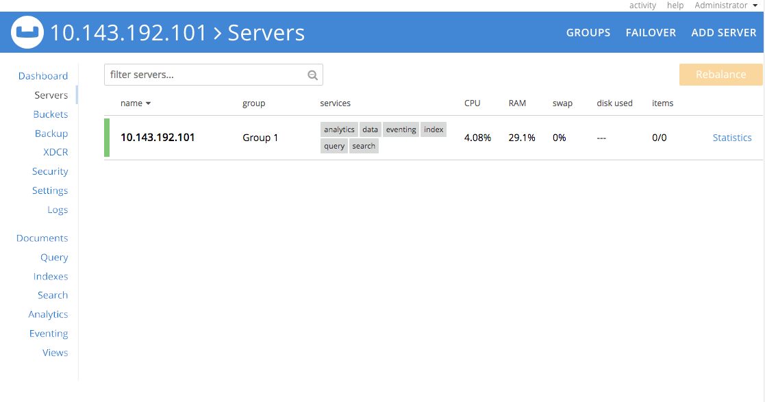 Couchbase  Console Couchbase Docs