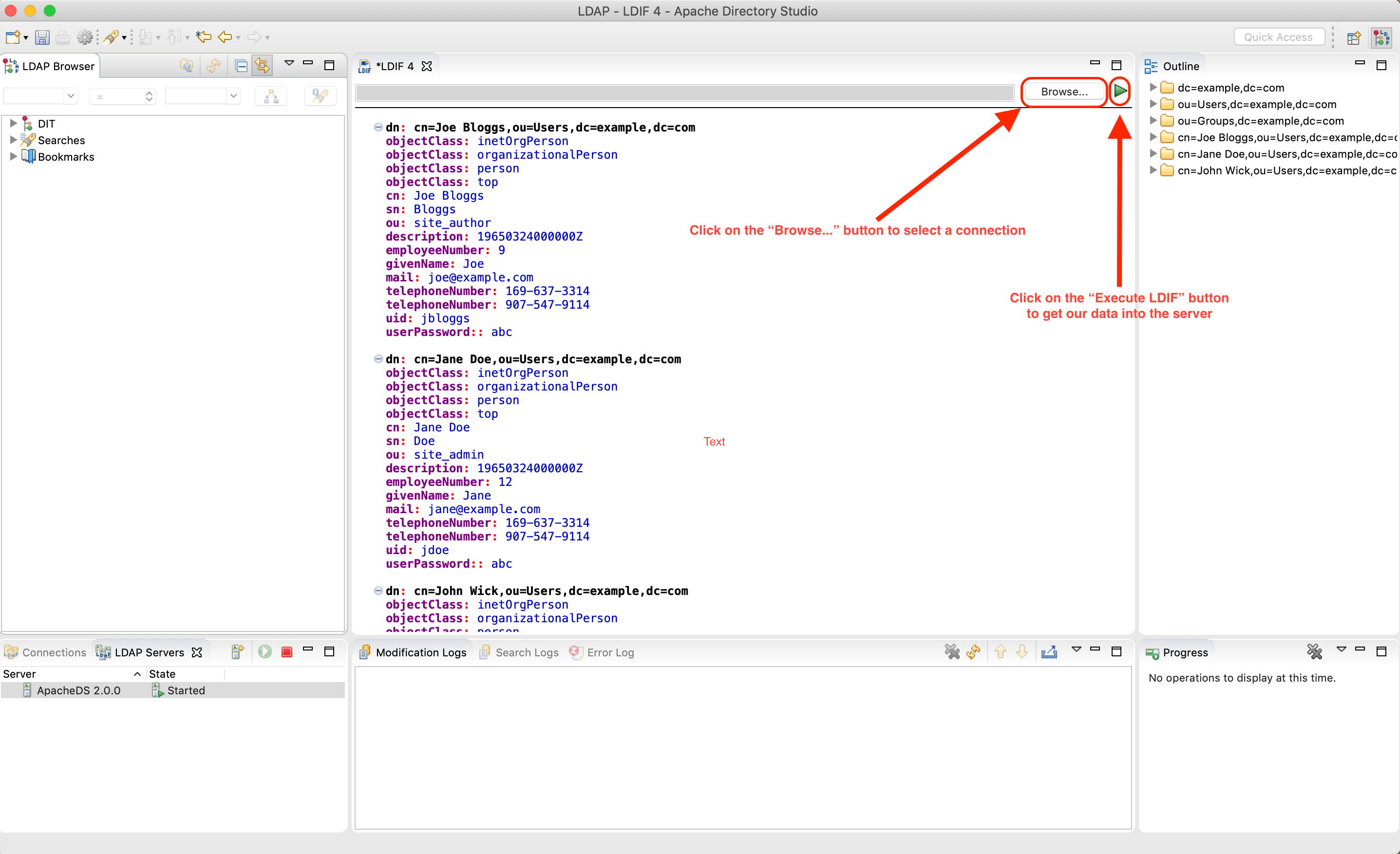 Setting up an LDAP server for development/testing using Apache
