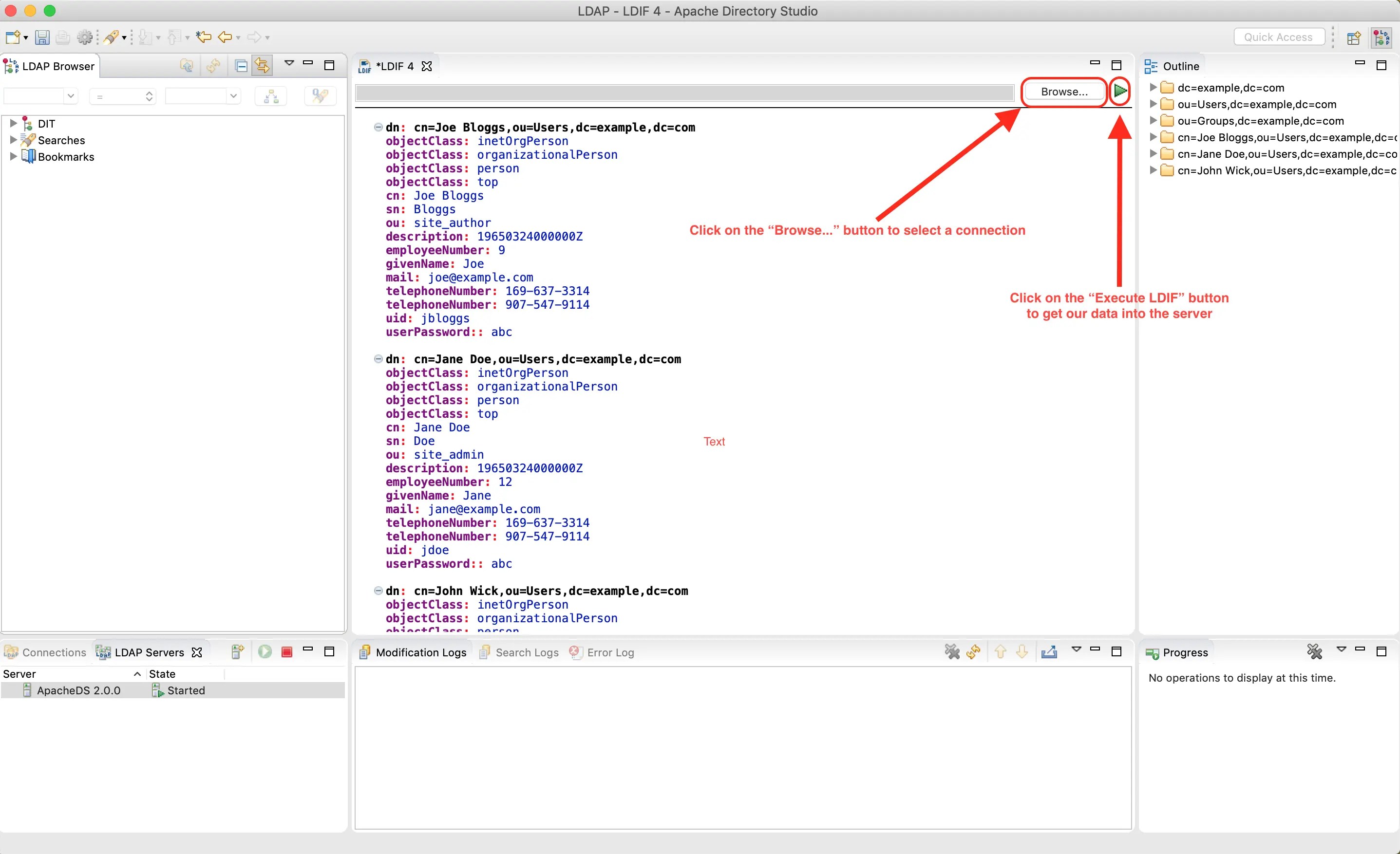 Setting up an LDAP server for development/testing using Apache
