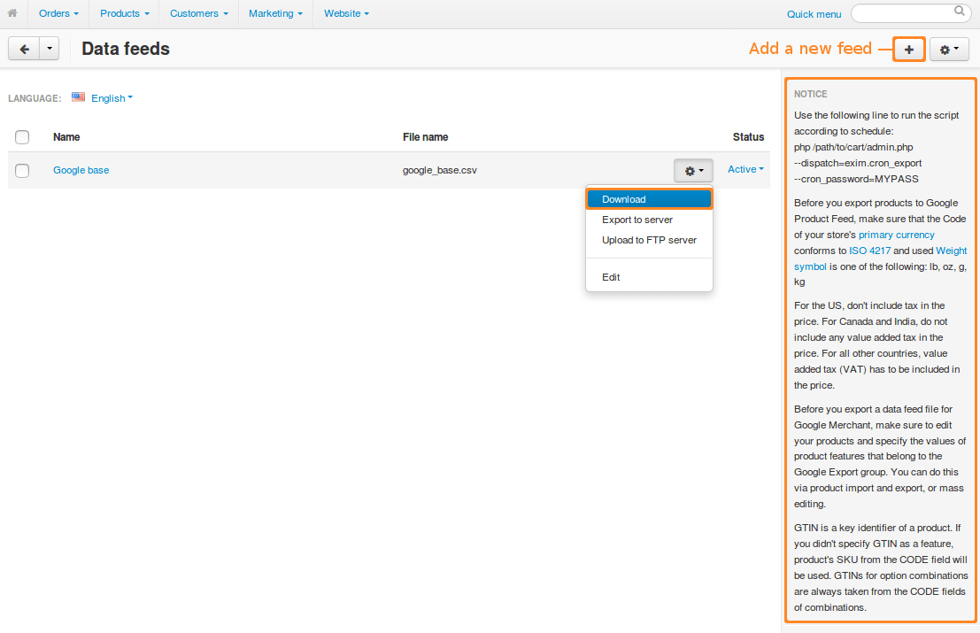 How To Export Product Data to Google Merchant Center — CSCart 4.5.x
