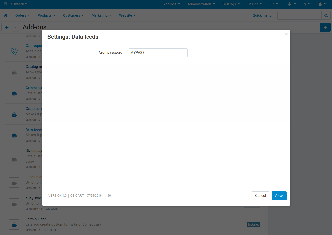 How To Set Up the Data Feeds Addon — CSCart 4.14.x documentation