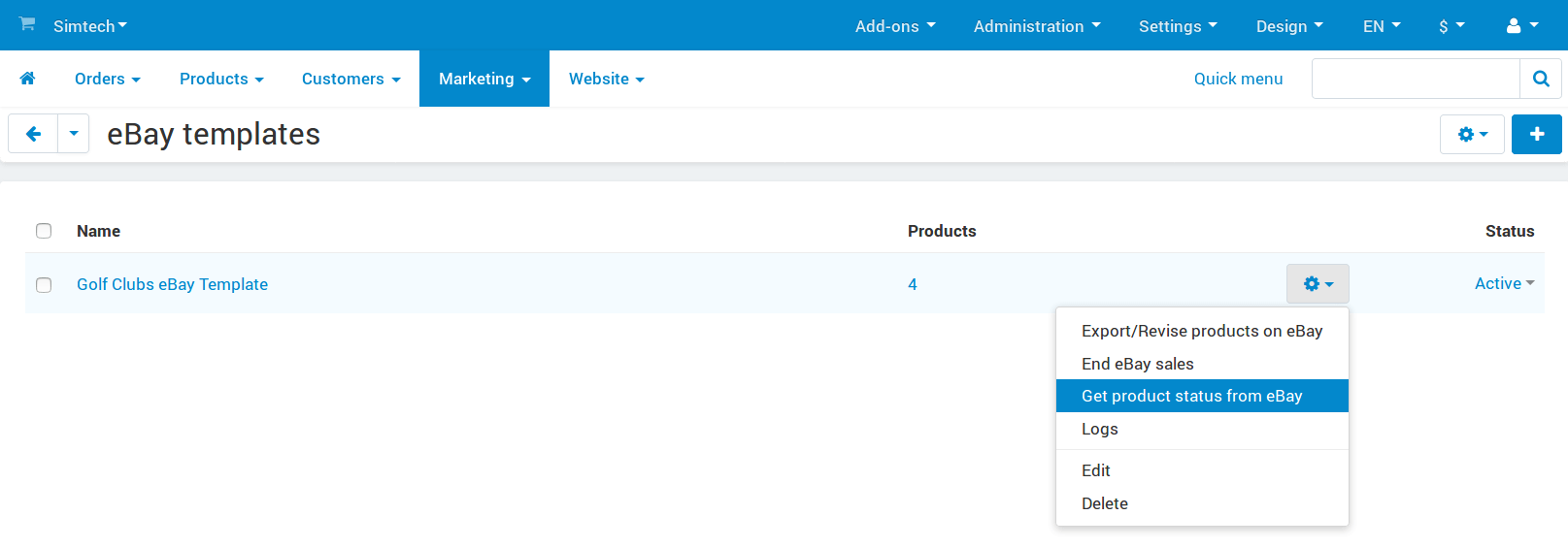 How To Get Product Status from eBay — CSCart 4.17.x documentation