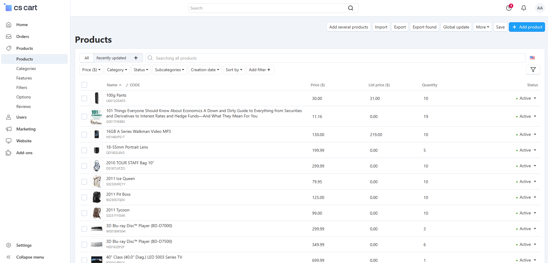 Products — CSCart 4.15.x documentation