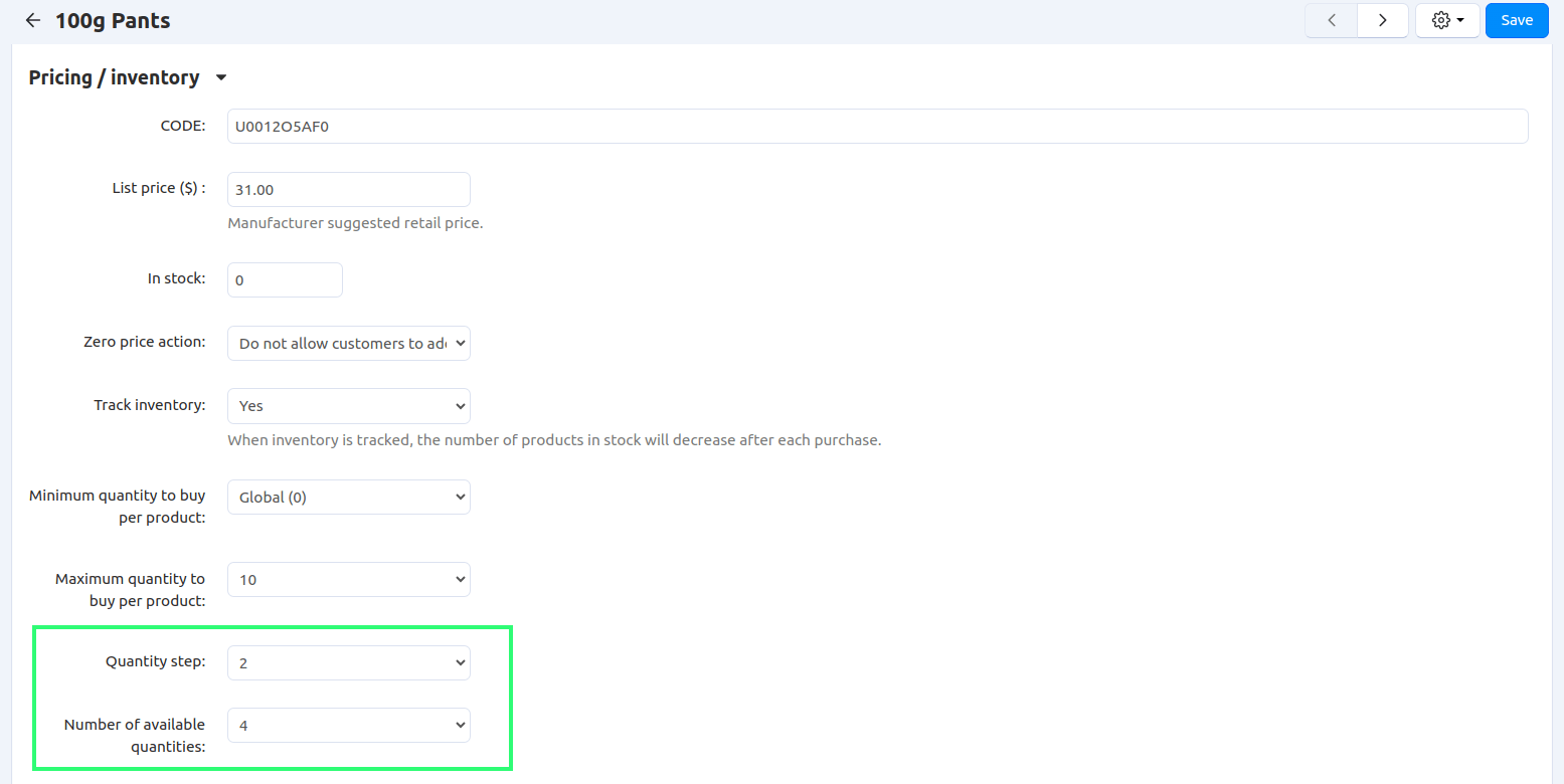 How To Display the Quantity Box as a Selectbox With Quantity Variants