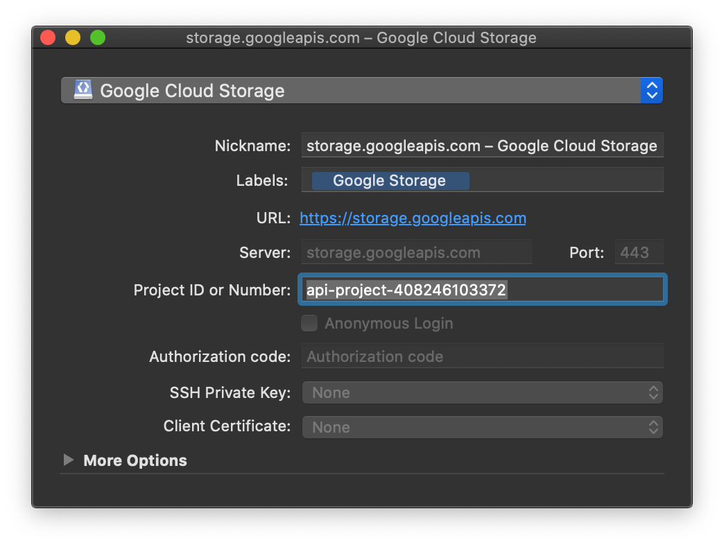 Google Cloud Storage — Cyberduck Help documentation