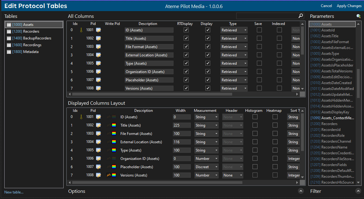 Table editor DataMiner Docs