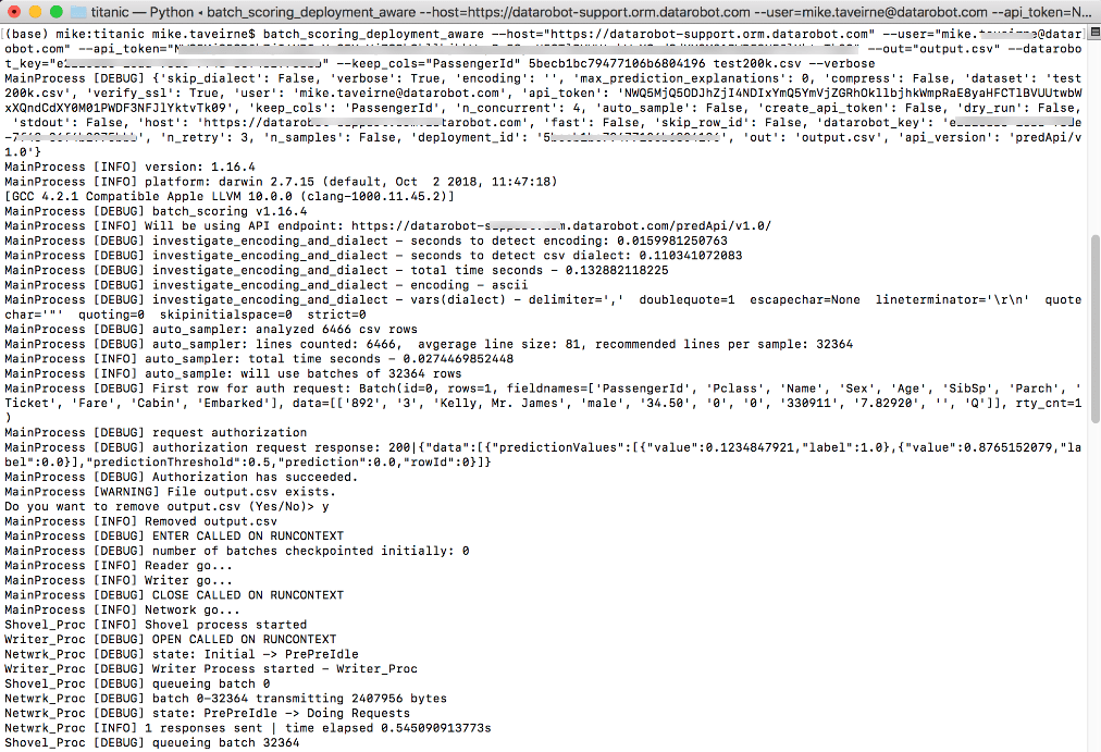 Batch Scoring Script DataRobot docs
