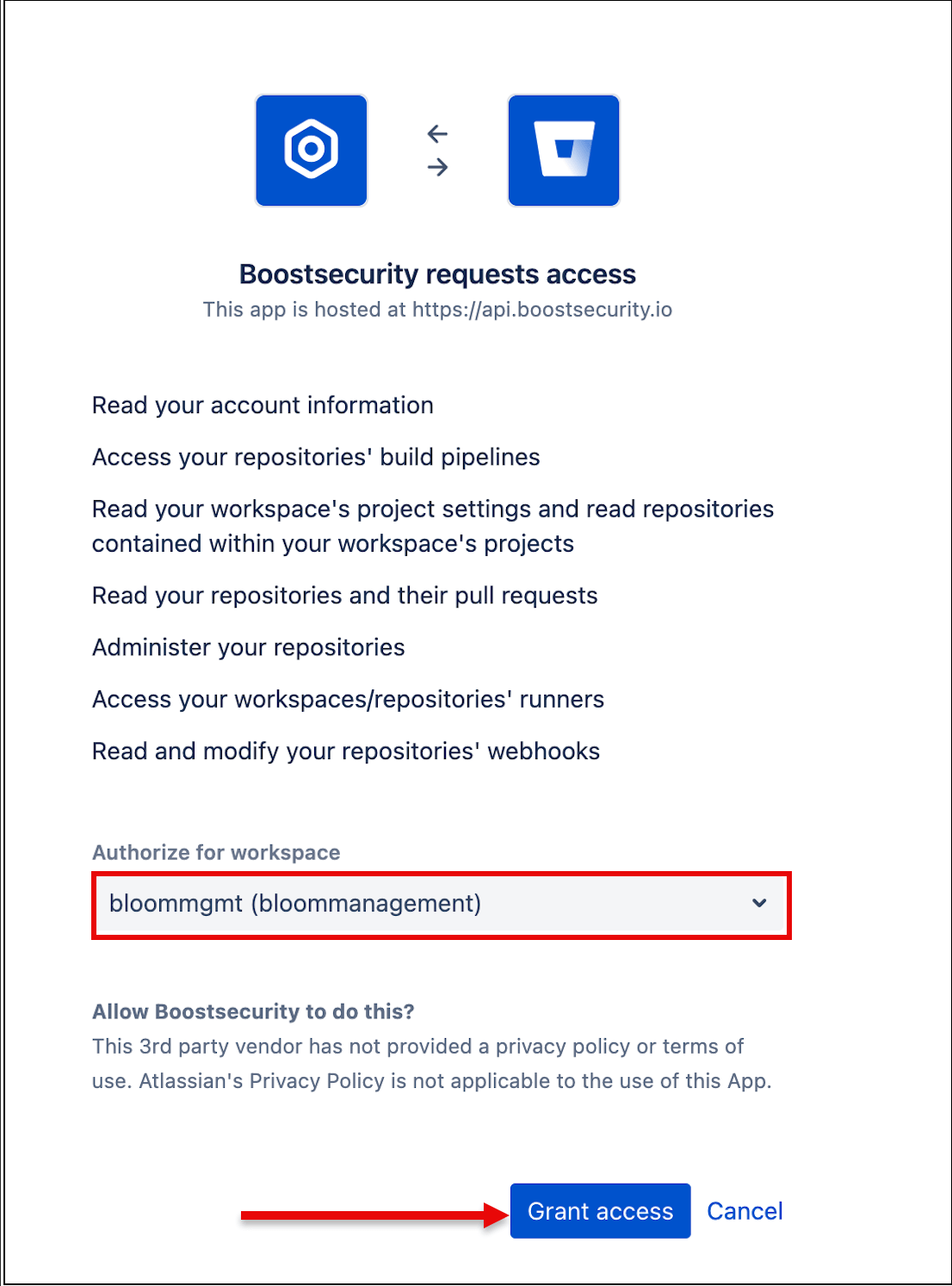 Bitbucket BoostSecurity