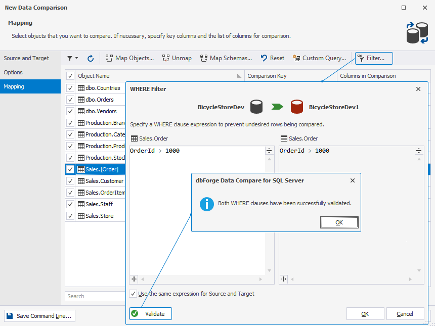 Exclude objects from comparison and synchronization