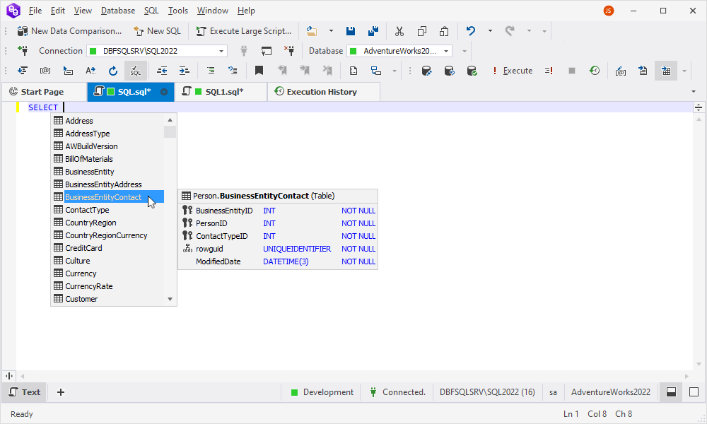 Write SQL statements
