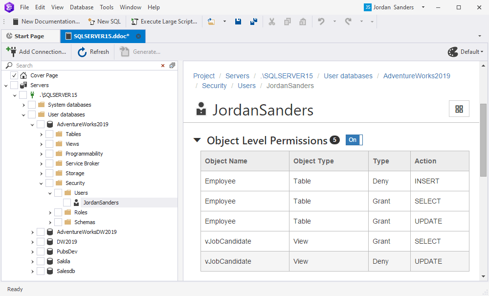 How to document SQL Server database objects