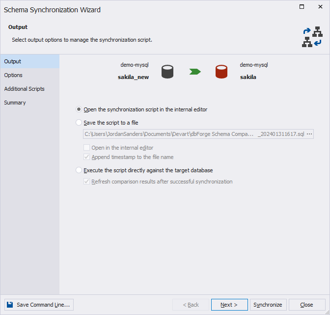 Create rollback scripts