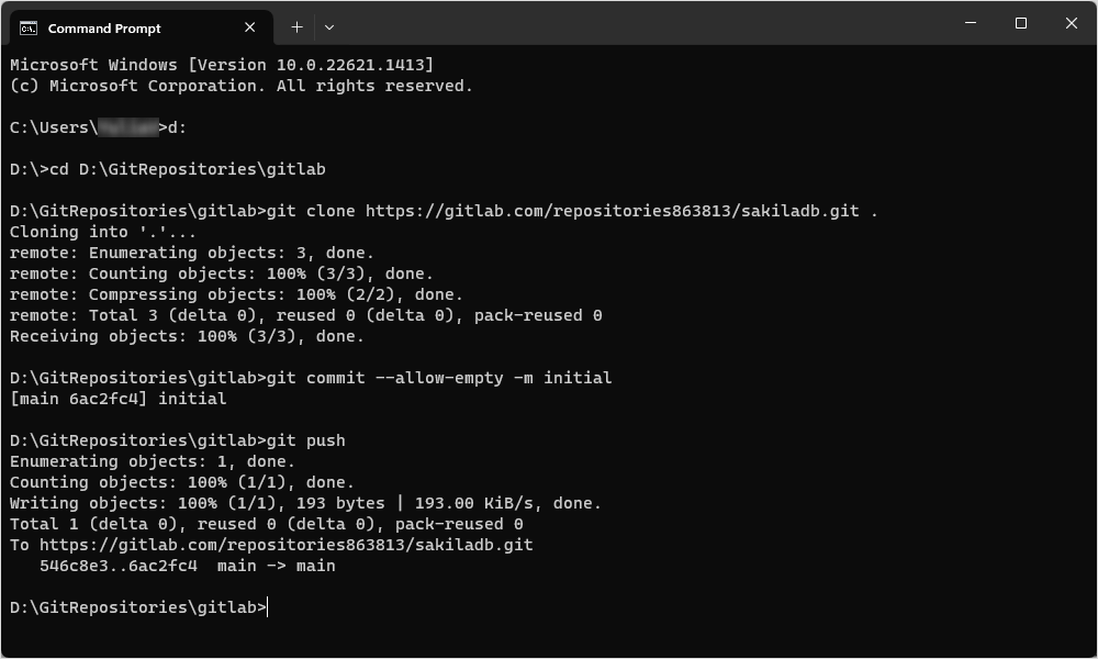 Link a database to a Git repository in GitLab