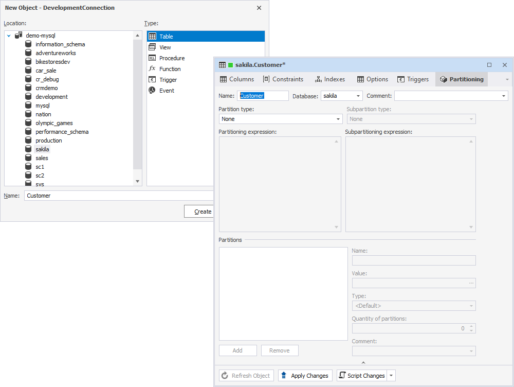 Adding or Removing Partitions or Subpartitions