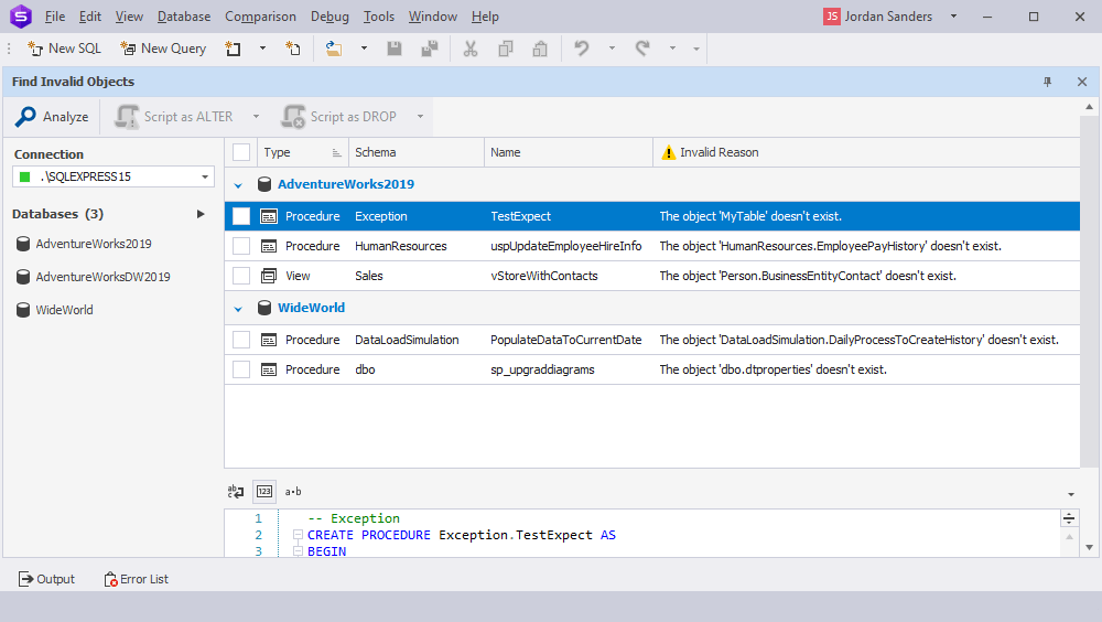 Find Invalid Objects