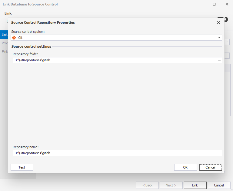 Link a SQL Server database to a Git repository in GitLab