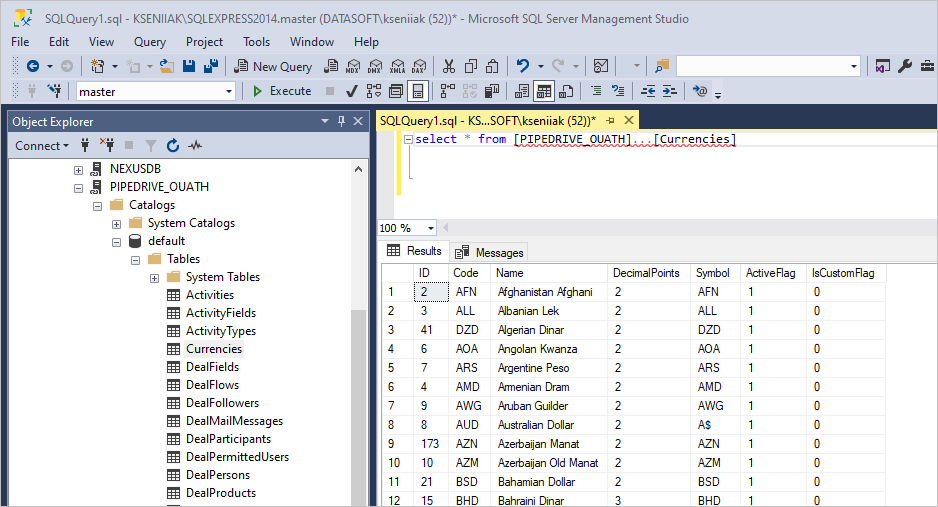 Connecting SQL Server Management Studio to Pipedrive via ODBC Driver
