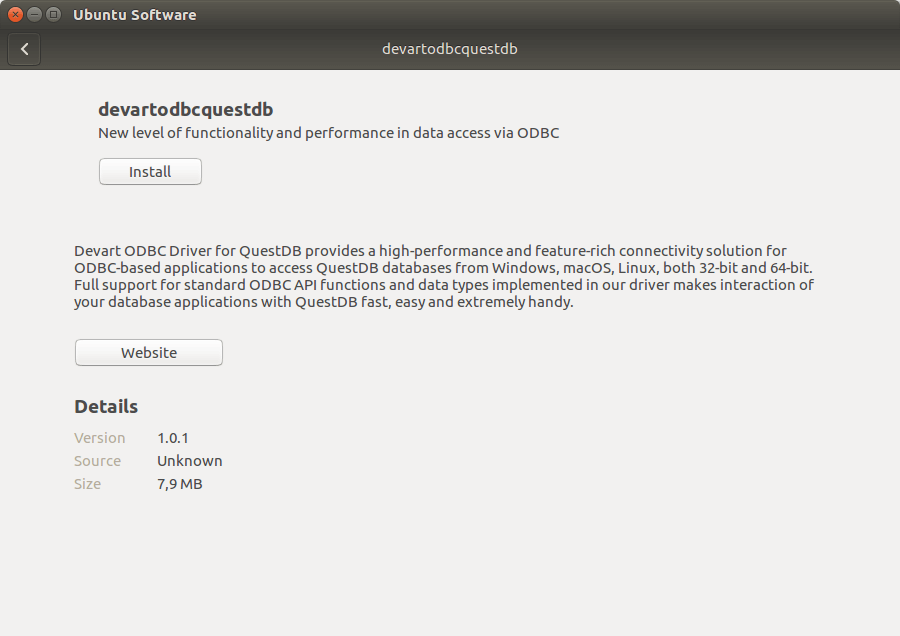 Installing on Linux (DEB) ODBC Driver for QuestDB