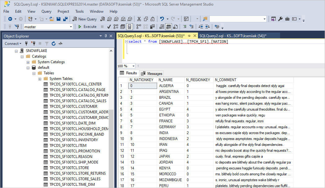 Connecting SQL Server Management Studio to Snowflake via ODBC Driver