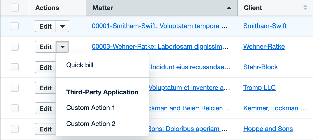 Custom Actions Clio Developer Documentation