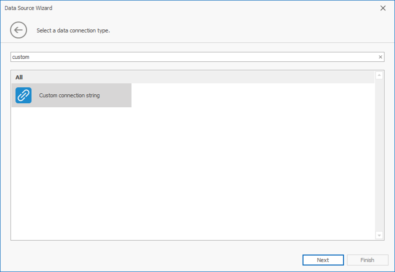 Custom Connection String Business Intelligence Dashboard DevExpress Documentation
