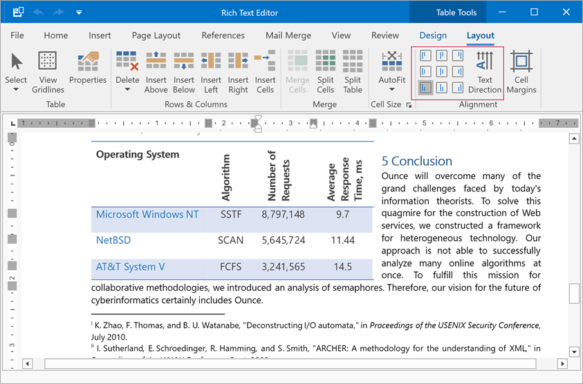 Tables In Rich Text Documents Wpf Controls Devexpress Documentation
