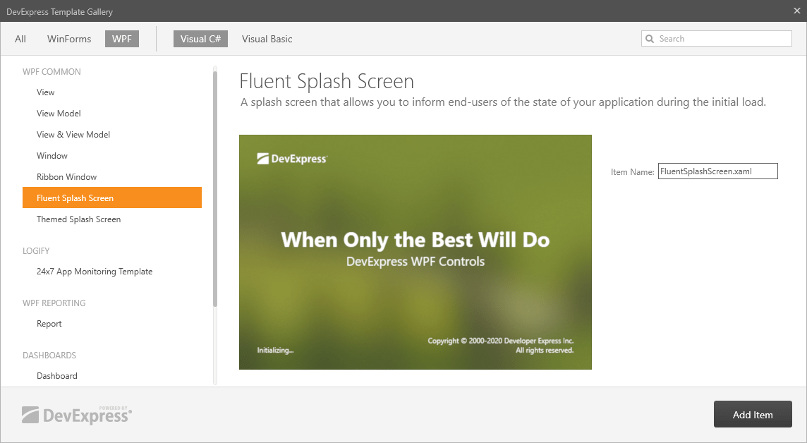 How to Create a Custom Splash Screen WPF Controls DevExpress