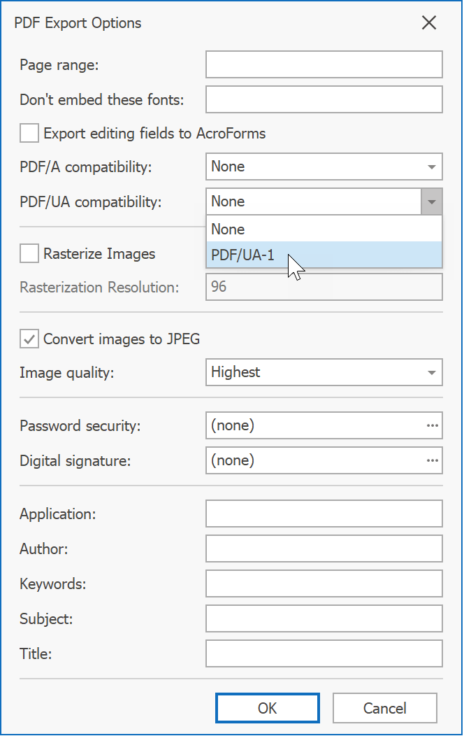How to Export a Document to PDF format WinForms Controls