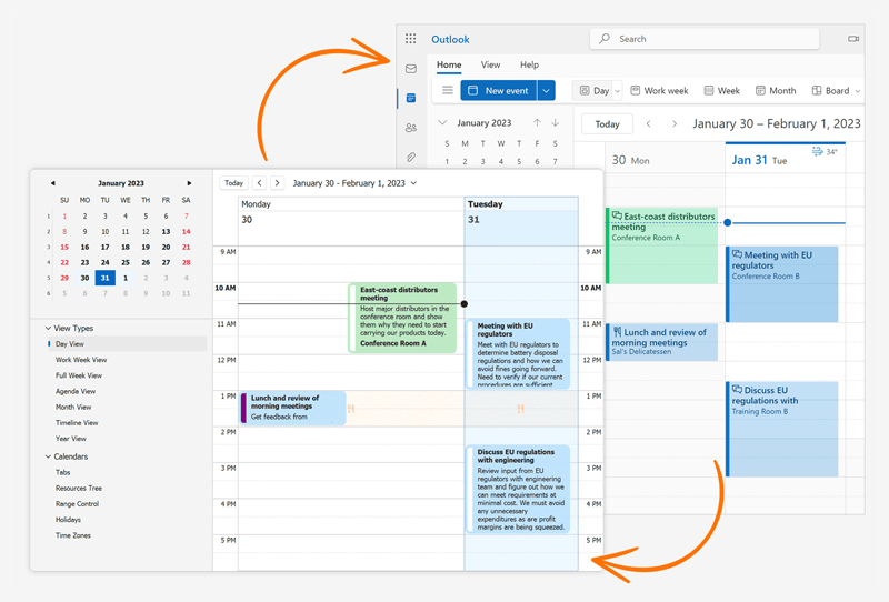 Synchronization with Microsoft 365 Calendars WinForms Controls