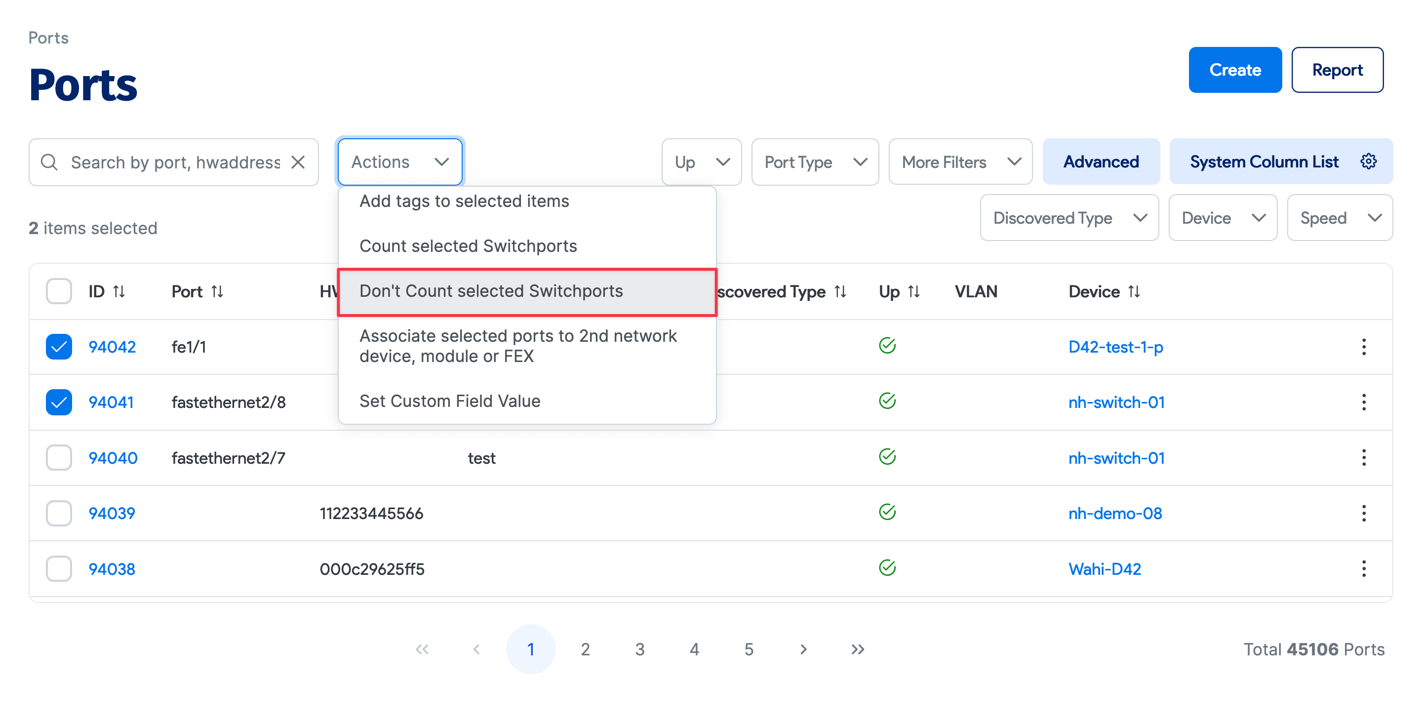 Switch Ports Device42