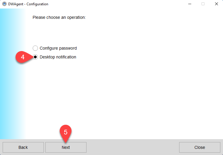 Desktop notification DWService Docs