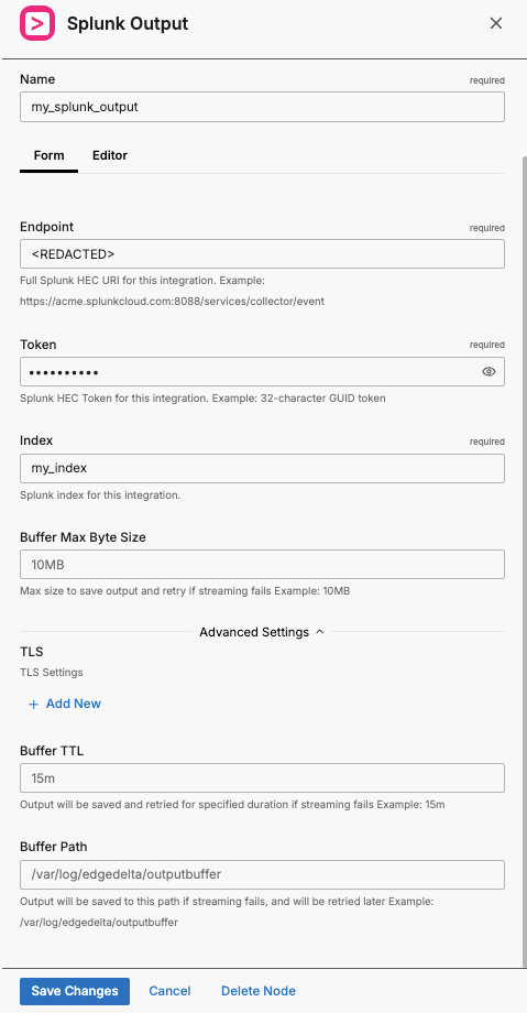 Edge Delta Splunk Output Edge Delta Documentation