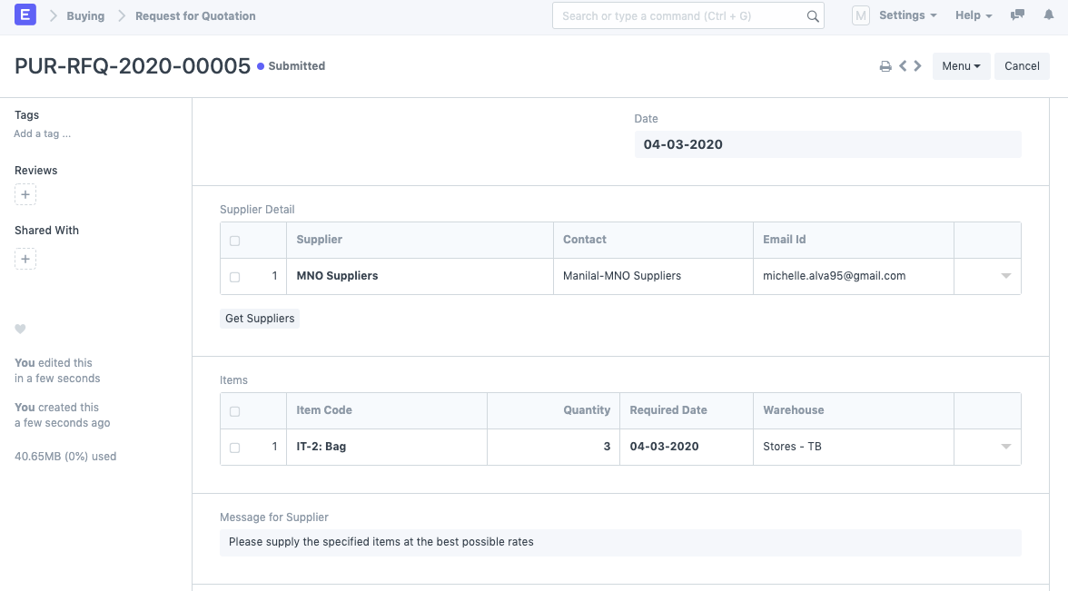 Create Supplier Quotation through Supplier Portal