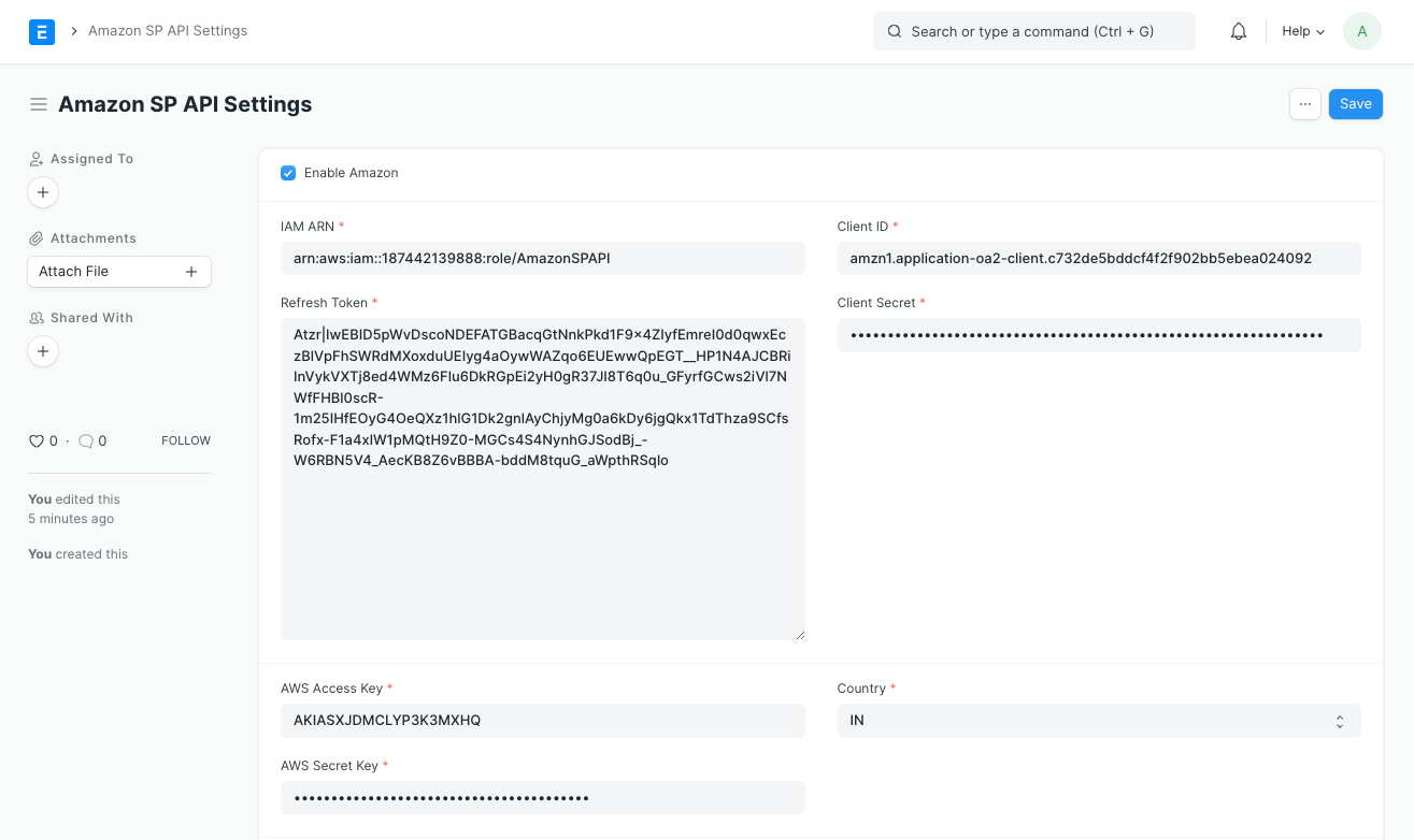 Amazon SPAPI Integration