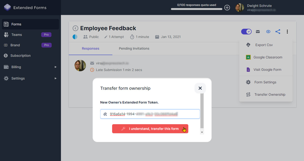 How to Transfer Extended Form Ownership Documentation