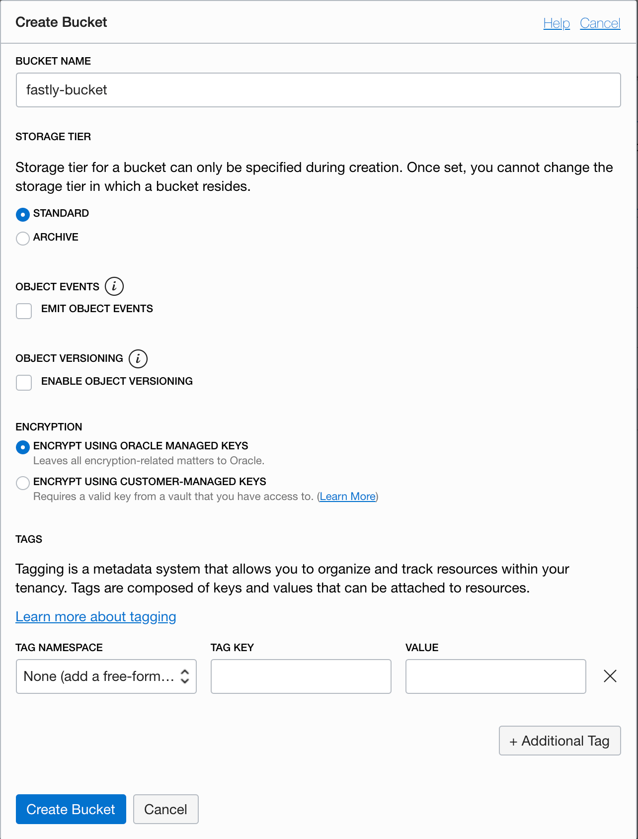 Oracle Cloud Storage Fastly Help Guides
