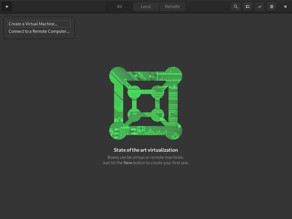 Installing virtual operating systems with GNOME Boxes Fedora Docs