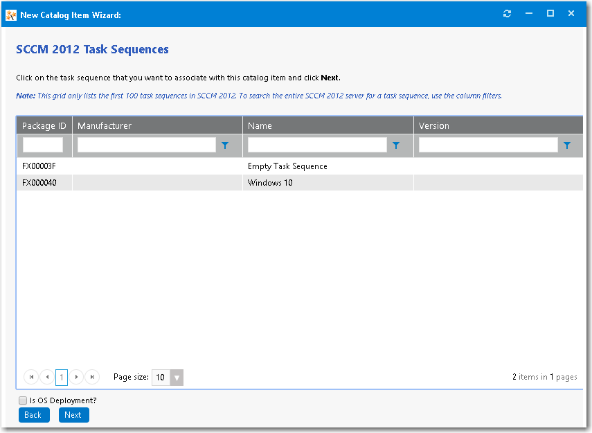 Creating OSD Task Sequence Catalog Items