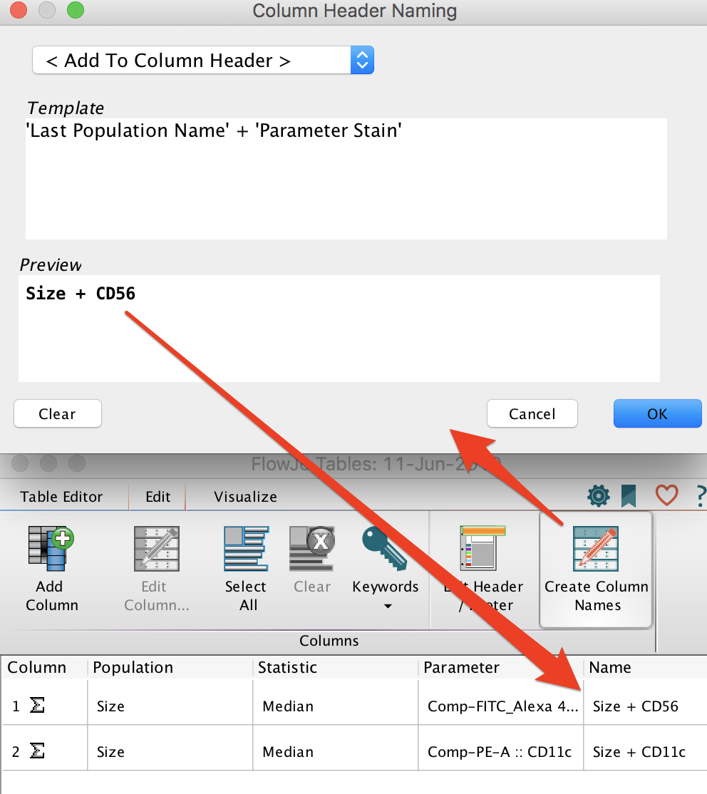 Autogenerate Custom Table Column Headers FlowJo Documentation
