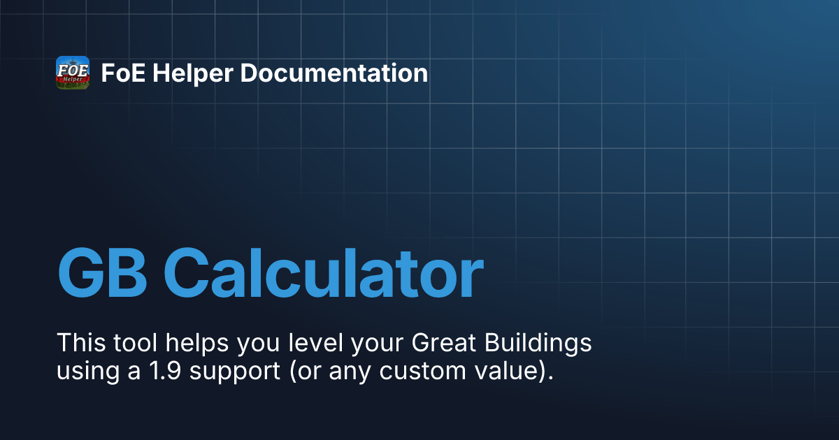 GB Calculator FoE Helper