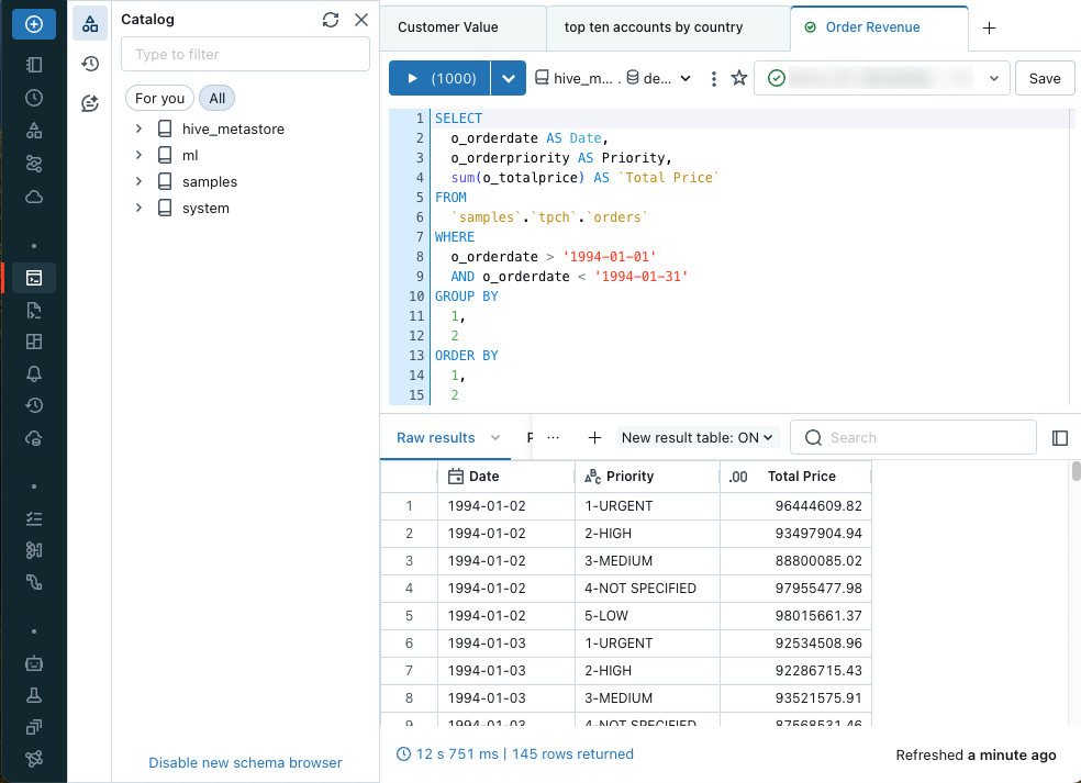 Write queries and explore data in the SQL Editor Databricks on Google