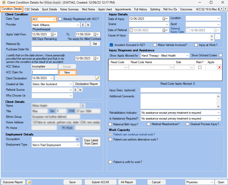 GPM NZ Support Centre Maintaining ACC45 Claim Numbers