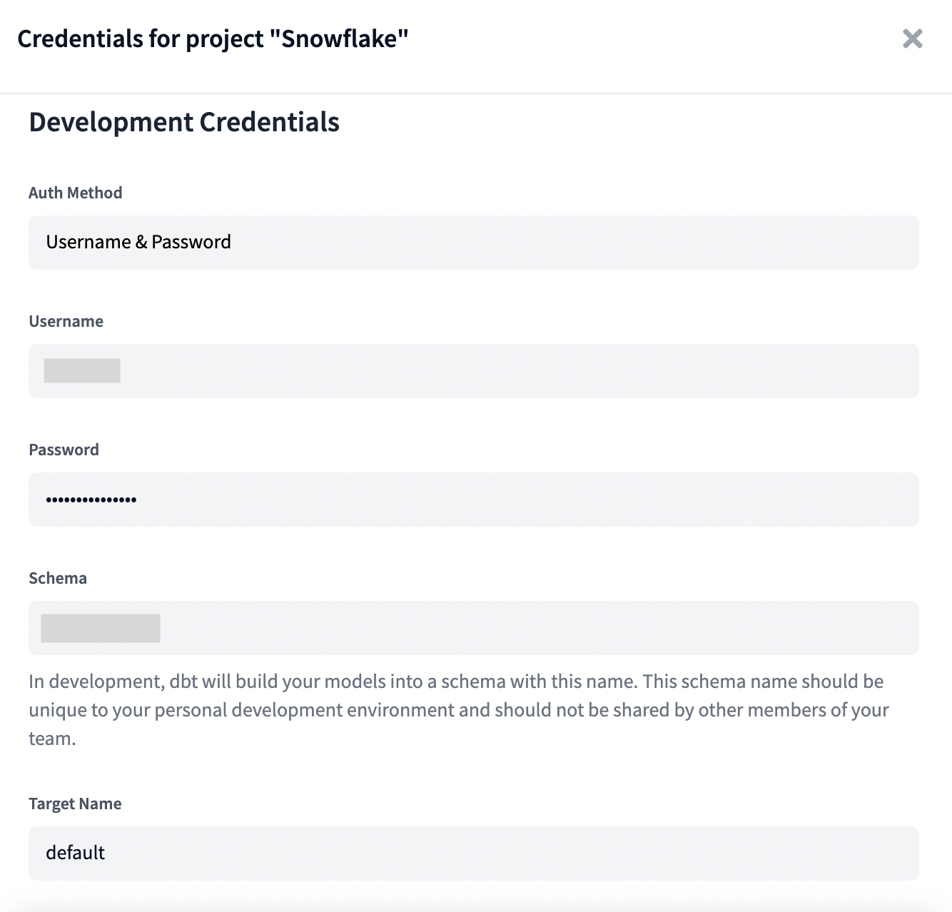 Connect Snowflake dbt Developer Hub