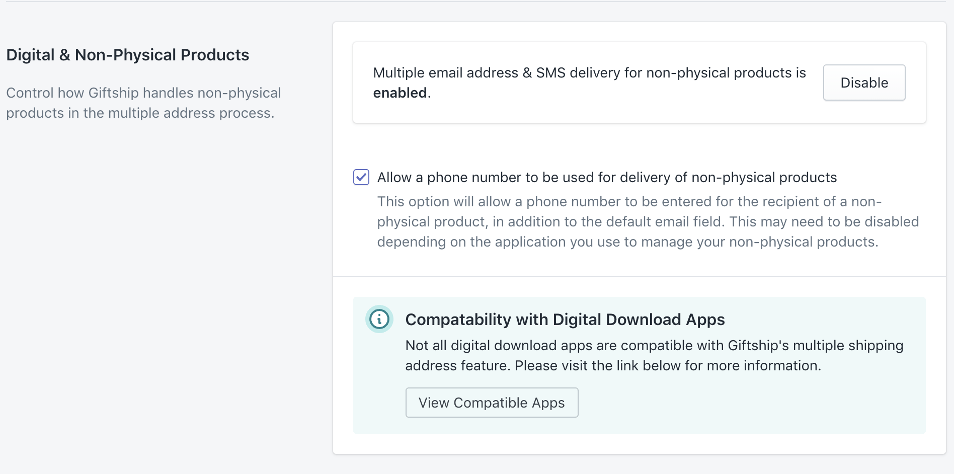 Sending nonphysical products to multiple recipients Giftship