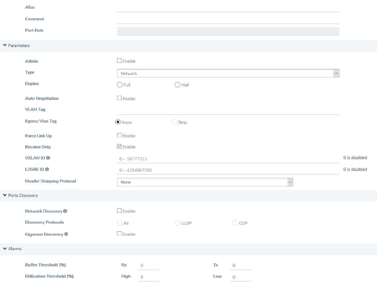 Set Port Utilization Thresholds