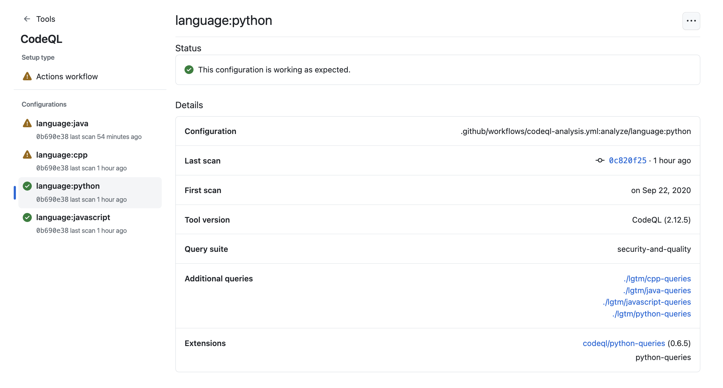 About the tool status page for code scanning GitHub Docs