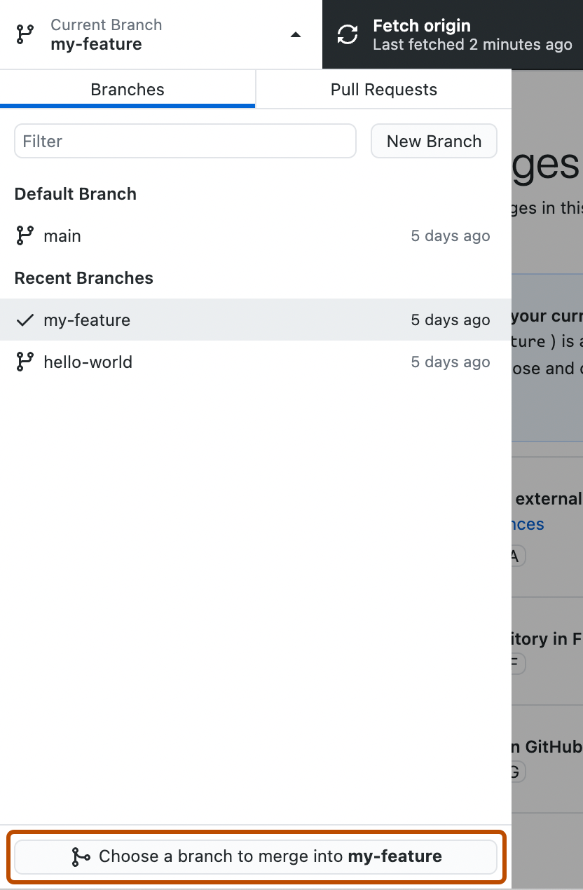 Syncing your branch in GitHub Desktop GitHub Docs
