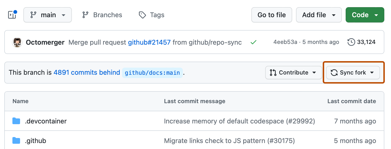 Syncing a fork GitHub Docs
